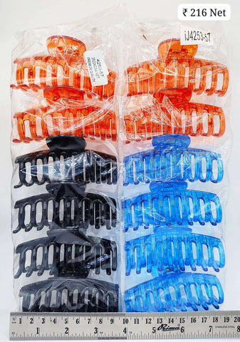 Impression Colored Plastic Hair Clutcher (Pack of 12)