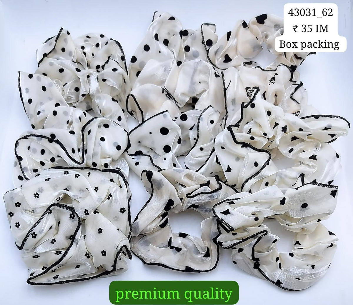 43031_62A | 12-PCS OPP PACKING | SCRUNCHIES | IMPRESSIONS4U | PRICE IM