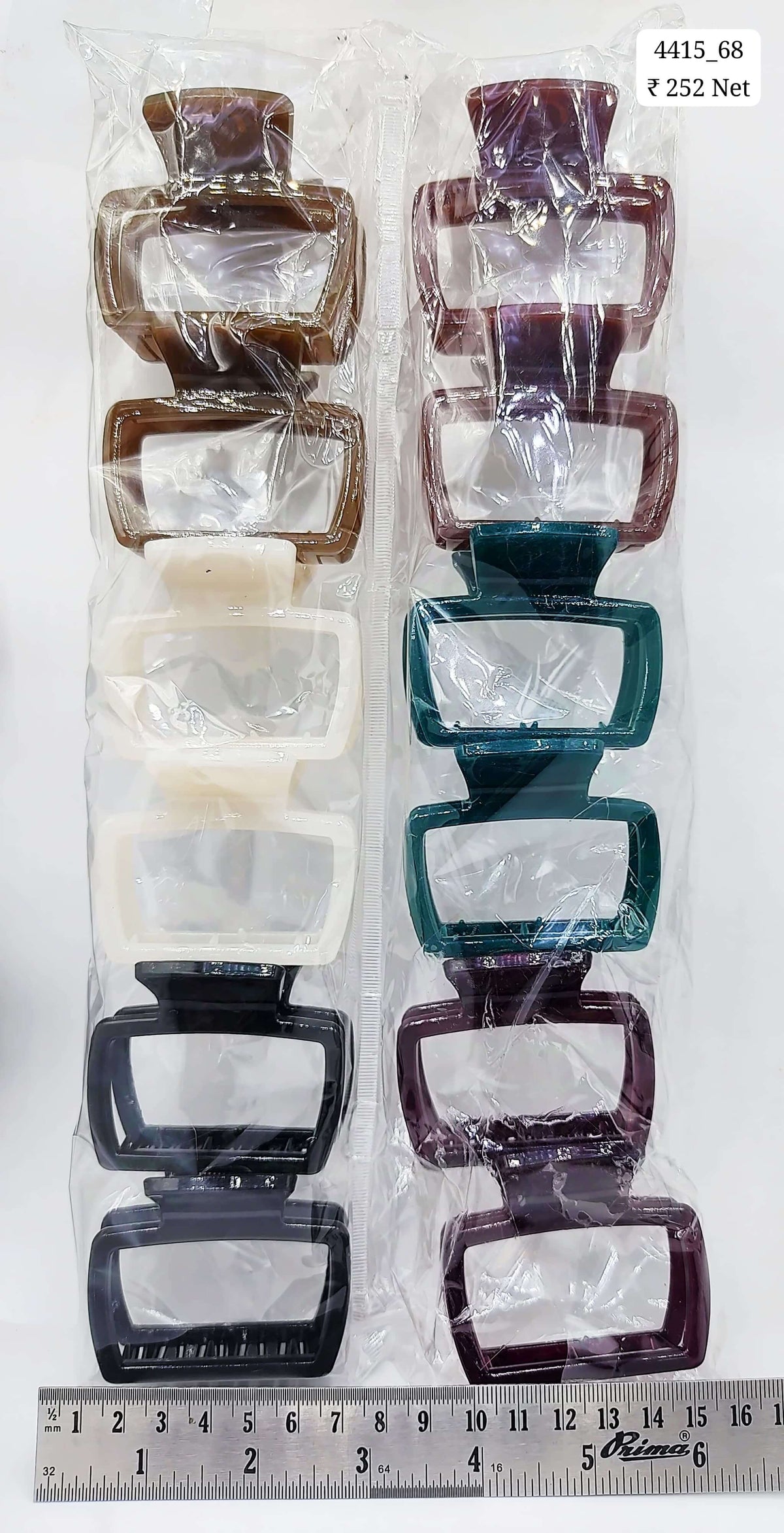 Impression Colored Plastic Hair Clutcher (Pack of 12)