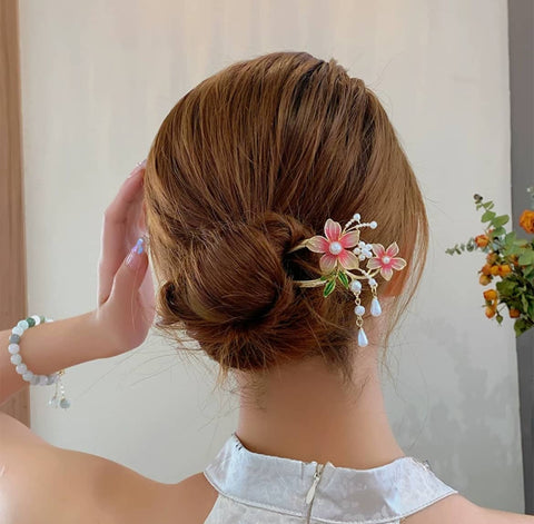 Impression Pearl Hairpin, Butterfly Tassel U-shaped Hairpin Butterfly Hair Ornament Flower Hair Hairpin French Pins Chinese Hair Accessories