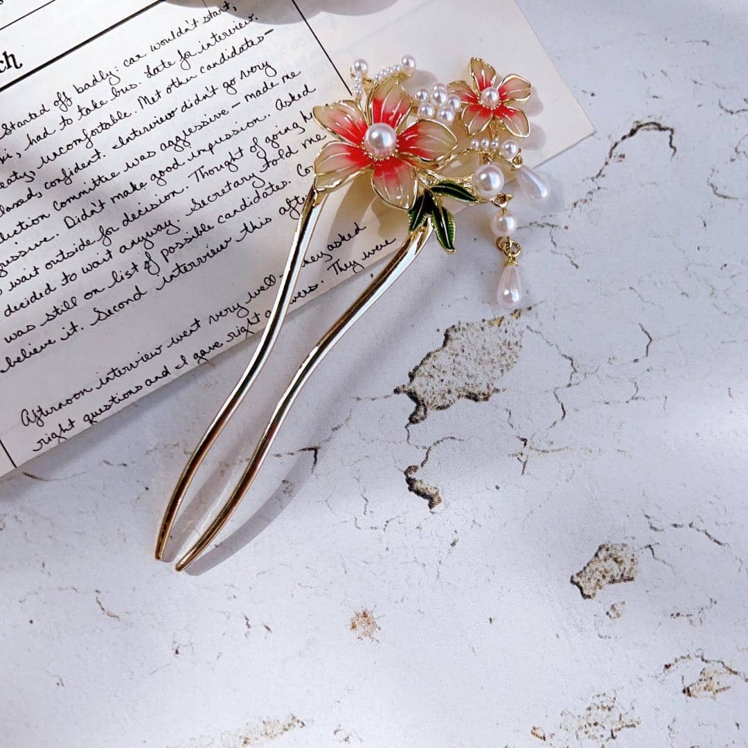 Impression Pearl Hairpin, Butterfly Tassel U-shaped Hairpin Butterfly Hair Ornament Flower Hair Hairpin French Pins Chinese Hair Accessories