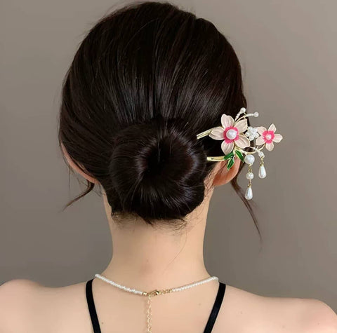 Impression Pearl Hairpin, Butterfly Tassel U-shaped Hairpin Butterfly Hair Ornament Flower Hair Hairpin French Pins Chinese Hair Accessories