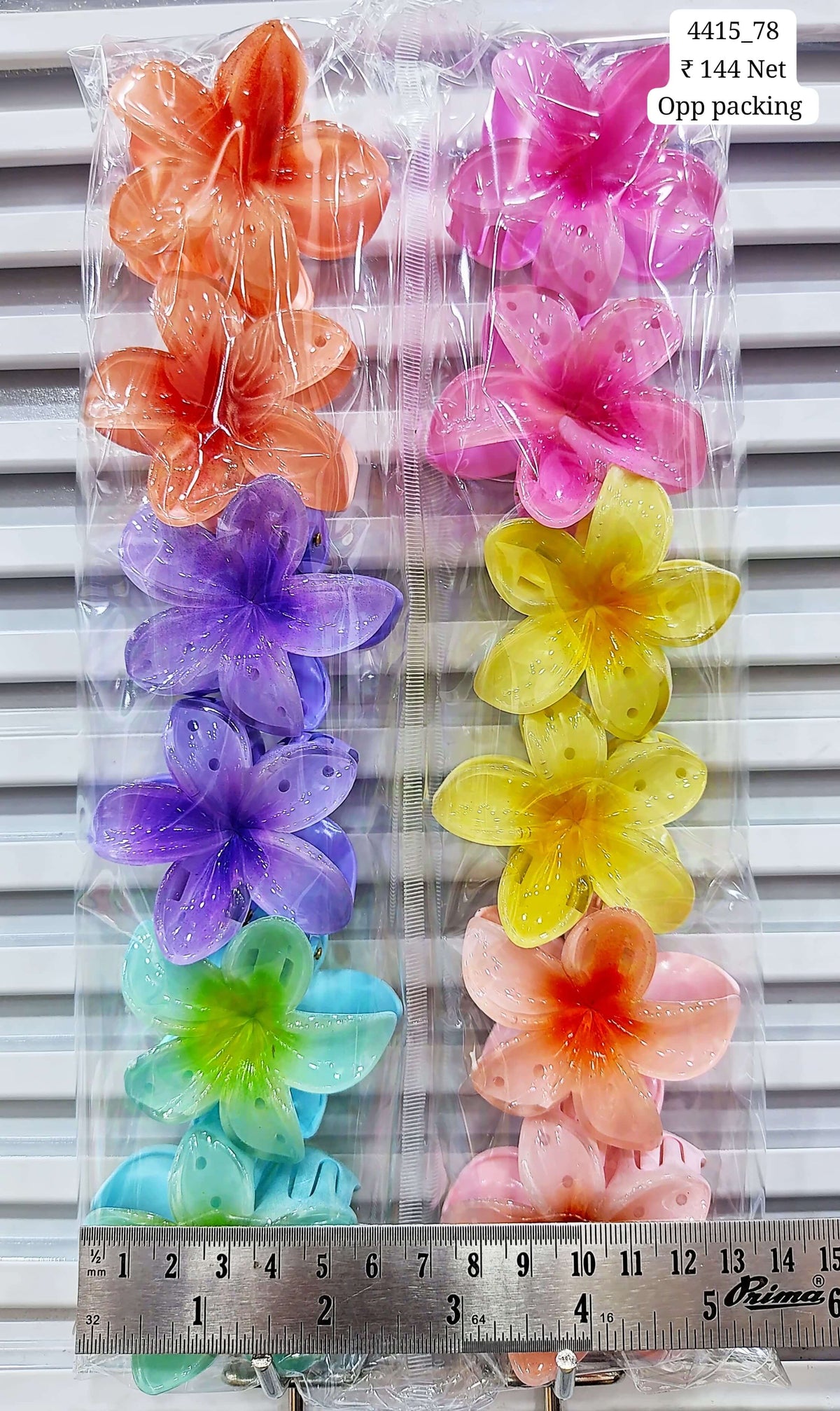 Impression Flower Style Plastic Acrylic Clutcher (Pack of 12)