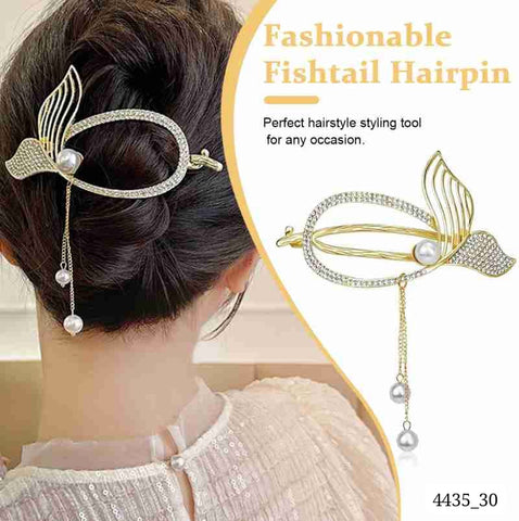 Impression Pearl Leaf Design Hair Clip (Pack of 12)
