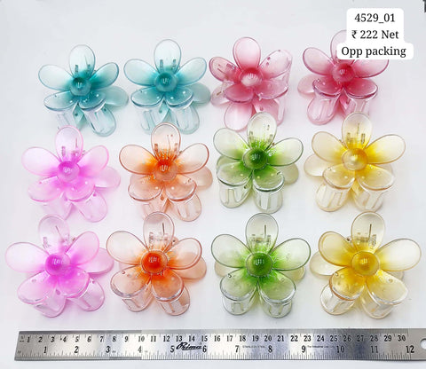 Impression Acrylic Colored Plastic Hair Clutcher (Pack of 12)