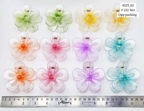 Impression Acrylic Colored Plastic Hair Clutcher (Pack of 12)