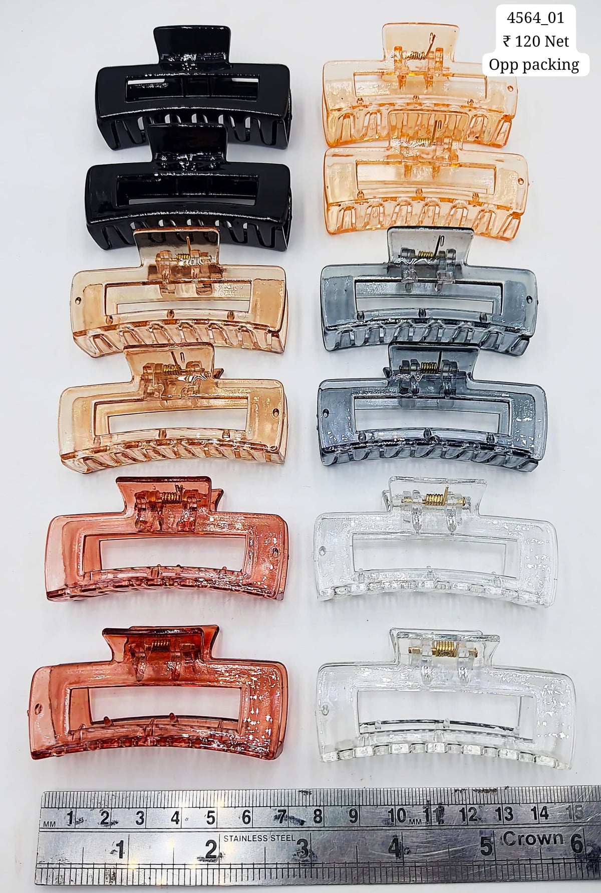 Impression Stylish Colored Plastic Hair Clutcher (Pack of 12)
