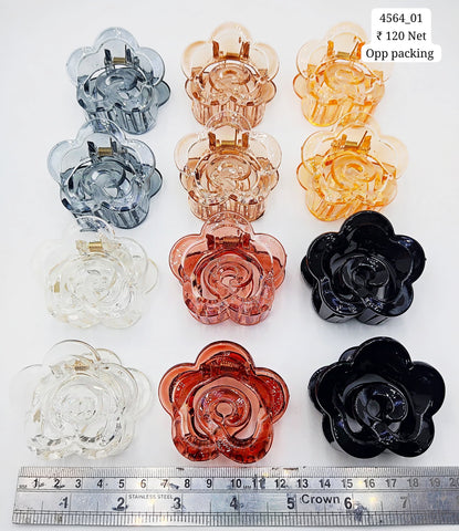 Impression Stylish Colored Plastic Hair Clutcher (Pack of 12)