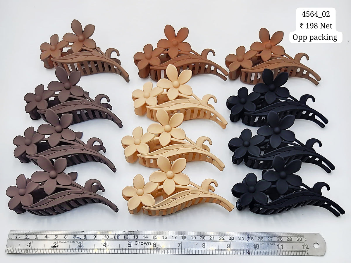 Impression Stylish Colored Plastic Hair Clutcher (Pack of 12)