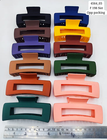 Impression Stylish Colored Plastic Hair Clutcher (Pack of 12)