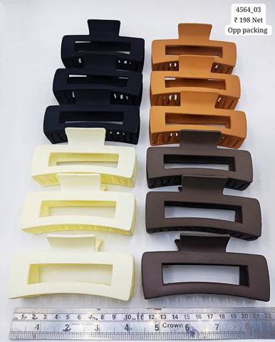 Impression Stylish Colored Plastic Hair Clutcher (Pack of 12)