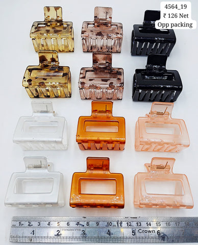 Impression Stylish Colored Plastic Hair Clutcher (Pack of 12)