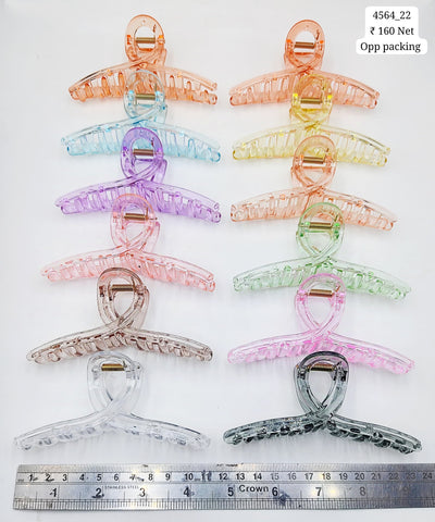 Impression Stylish Colored Plastic Hair Clutcher (Pack of 12)