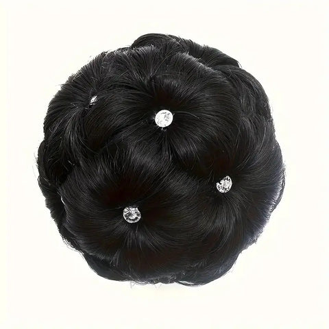 Impression Synthetic Hair/Juda Bun Stone Black Color (Pack of 12)