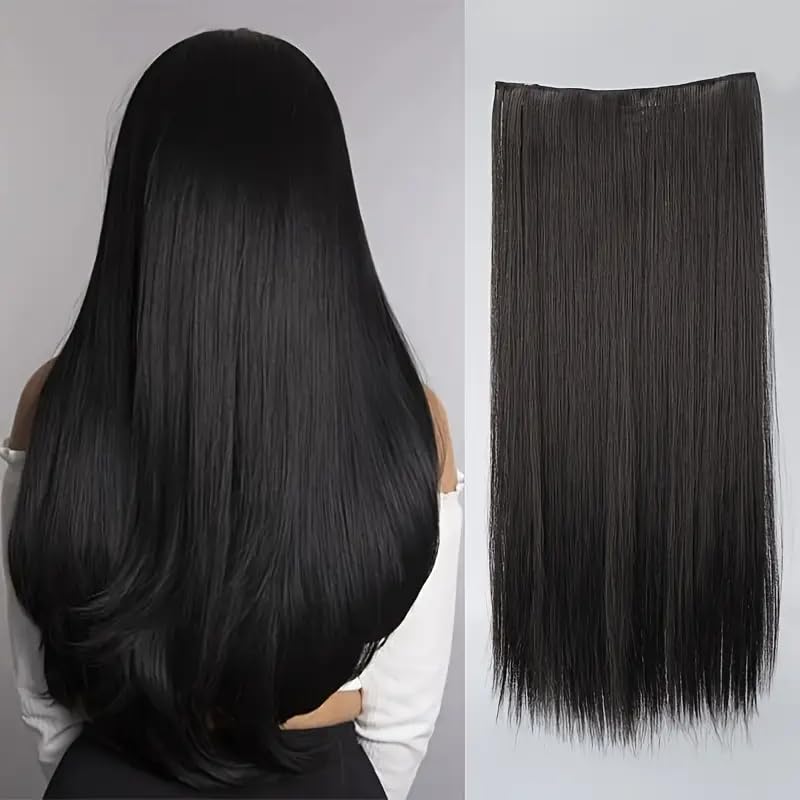 Impression Premium Synthetic Hair Extension Straight Black Color (Pack of 12)