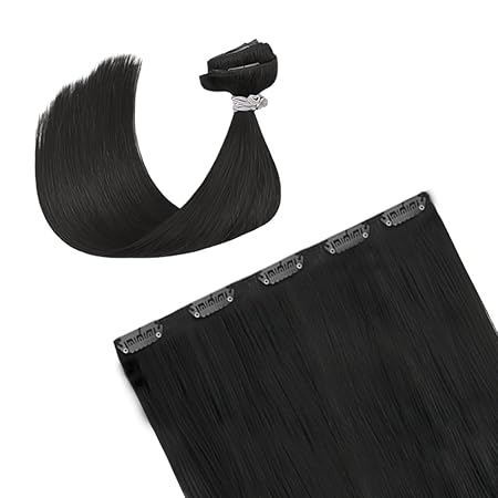 Impression Premium Synthetic Hair Extension Straight Black Color (Pack of 12)