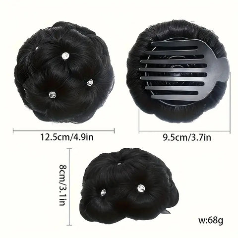 Impression Synthetic Hair/Juda Bun Stone Black Color (Pack of 12)