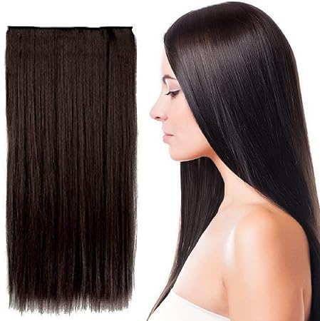 Impression Premium Synthetic Hair Extension Straight Black Color (Pack of 12)