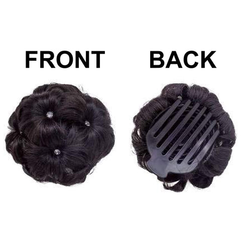 Impression Synthetic Hair/Juda Bun Stone Black Color (Pack of 12)