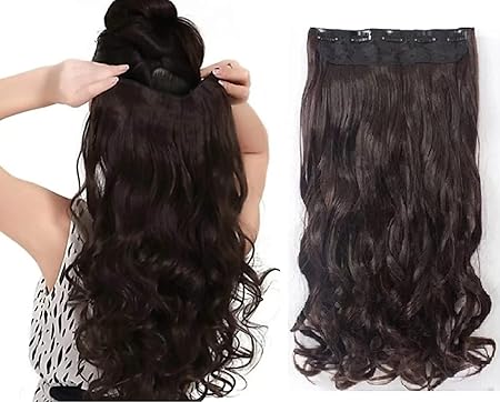 Impression Premium Synthetic Hair Extension Curly Black Color (Pack of 12)