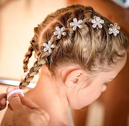 Hana Jewels  Korean Style Small Pearl Mini Hair Claw Clips with Flower Design, Sweet Artificial Decorative Hair Accessories for Women's Girls and 12 Pcs in one card and total 12 card in one pkt and total 144pcs packing