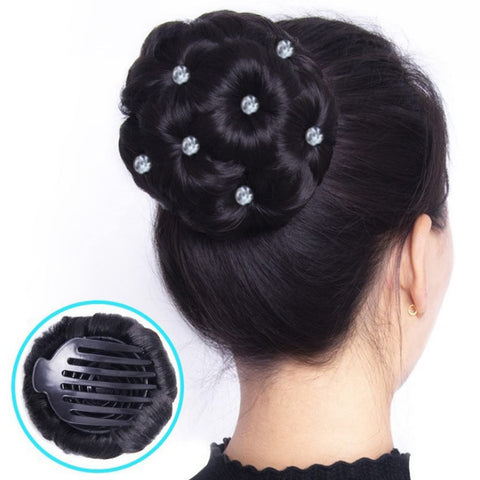 Impression Synthetic Hair/Juda Bun Stone Black Color (Pack of 12)