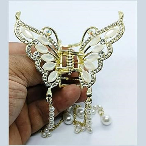 (Butterfly Hair Clips Wedding Claw Clip Butterfly Hair Clutcher Metal Pearl Hair Clip pack of 12pc)