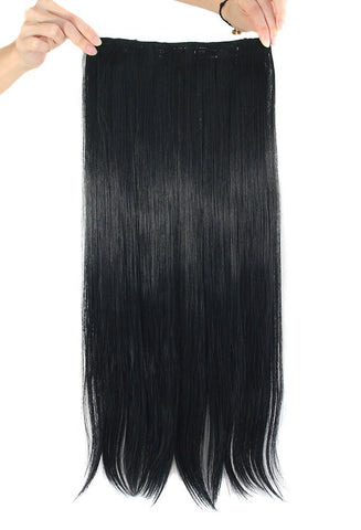 Impression Premium Synthetic Hair Extension Straight Black Color (Pack of 12)