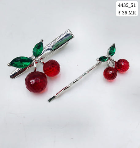 Impression Crystal Cherry Hair Clip and Pin (Pack of 12)