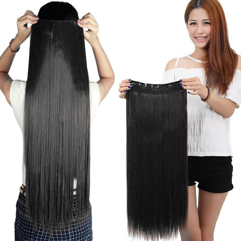 Impression Premium Synthetic Hair Extension Straight Black Color (Pack of 12)