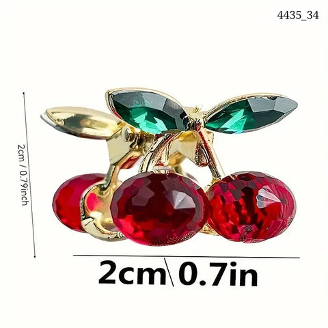 Impression Metal Cherry Design Hair Clips (Pack of 12)