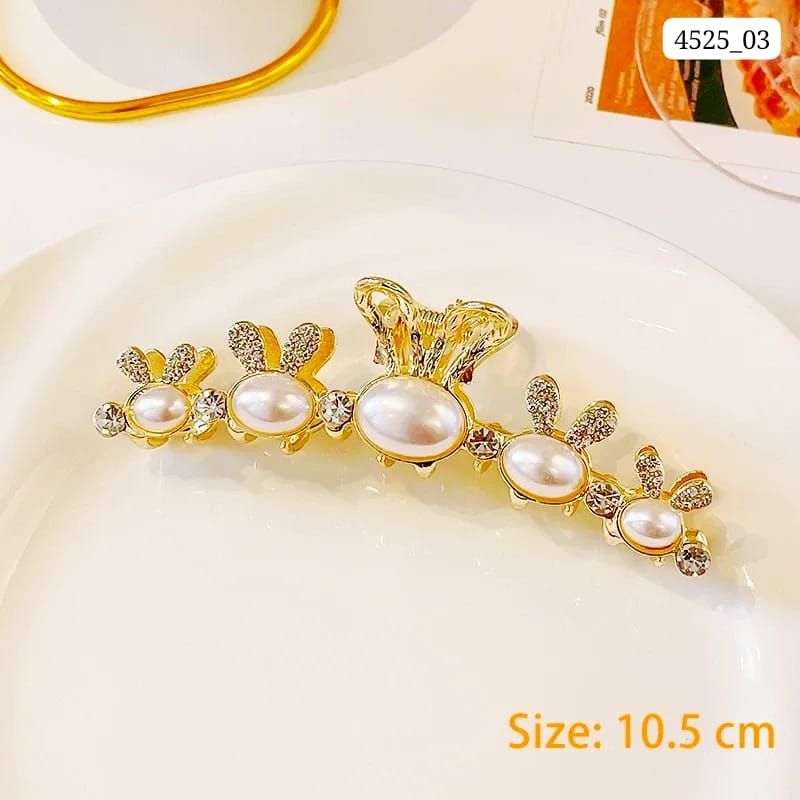Impression Metal Pearl Flower Hair Clips (Pack of 12)