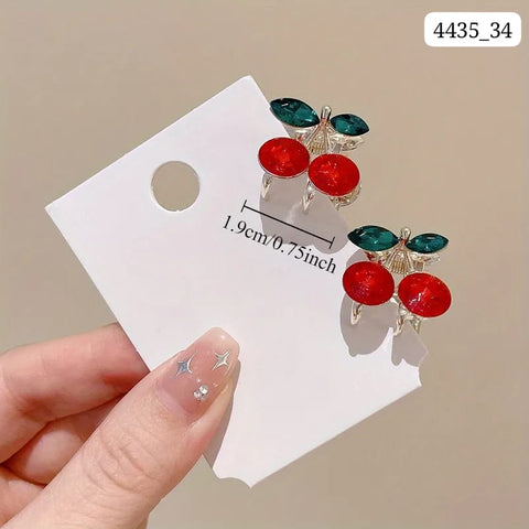 Impression Metal Cherry Design Hair Clips (Pack of 12)