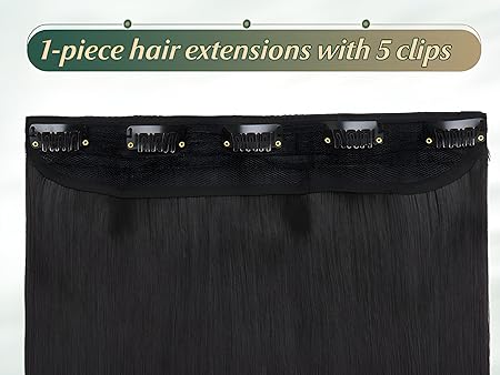 Impression Premium Synthetic Hair Extension Straight Black Color (Pack of 12)