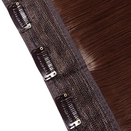 Impression Premium Synthetic Hair Extension Straight Brown Color (Pack of 12)