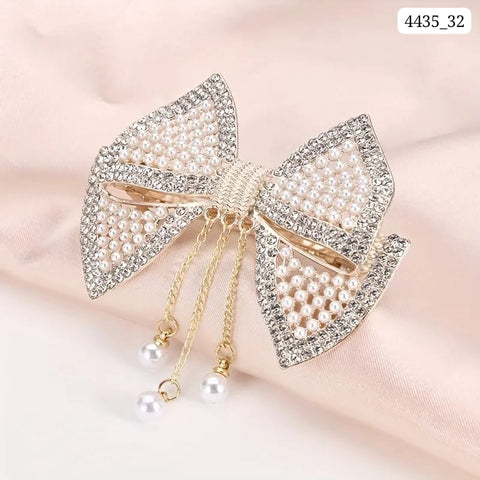 Impression Elegant Glitter Rhinestone Faux Pearl Hair Clip (Pack of 12)