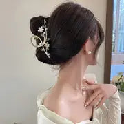 Impression   Rubela Flower with Long Tassel Acrylic Hair Accessory Elegant Ancient Large Hair Clip Hair Claw  (Multicolor)