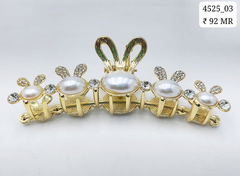 Impression Metal Pearl Flower Hair Clips (Pack of 12)