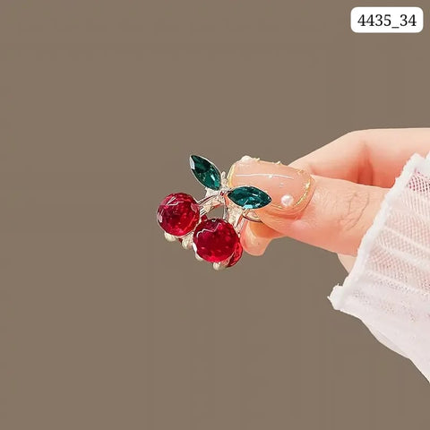 Impression Metal Cherry Design Hair Clips (Pack of 12)