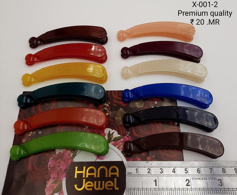 X-001-2 HANA JEWEL BANANA CLIP| 12-PCS BOX PACKING| (20/- RS PER PCS)