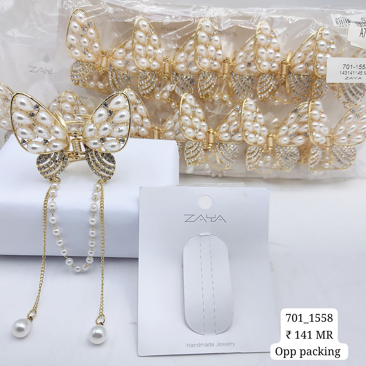 701-1558 ZAYA/SEOUL STYEL CLUTCHER| 12-PCS OPP PACKING| (141/- RS PER PCS)