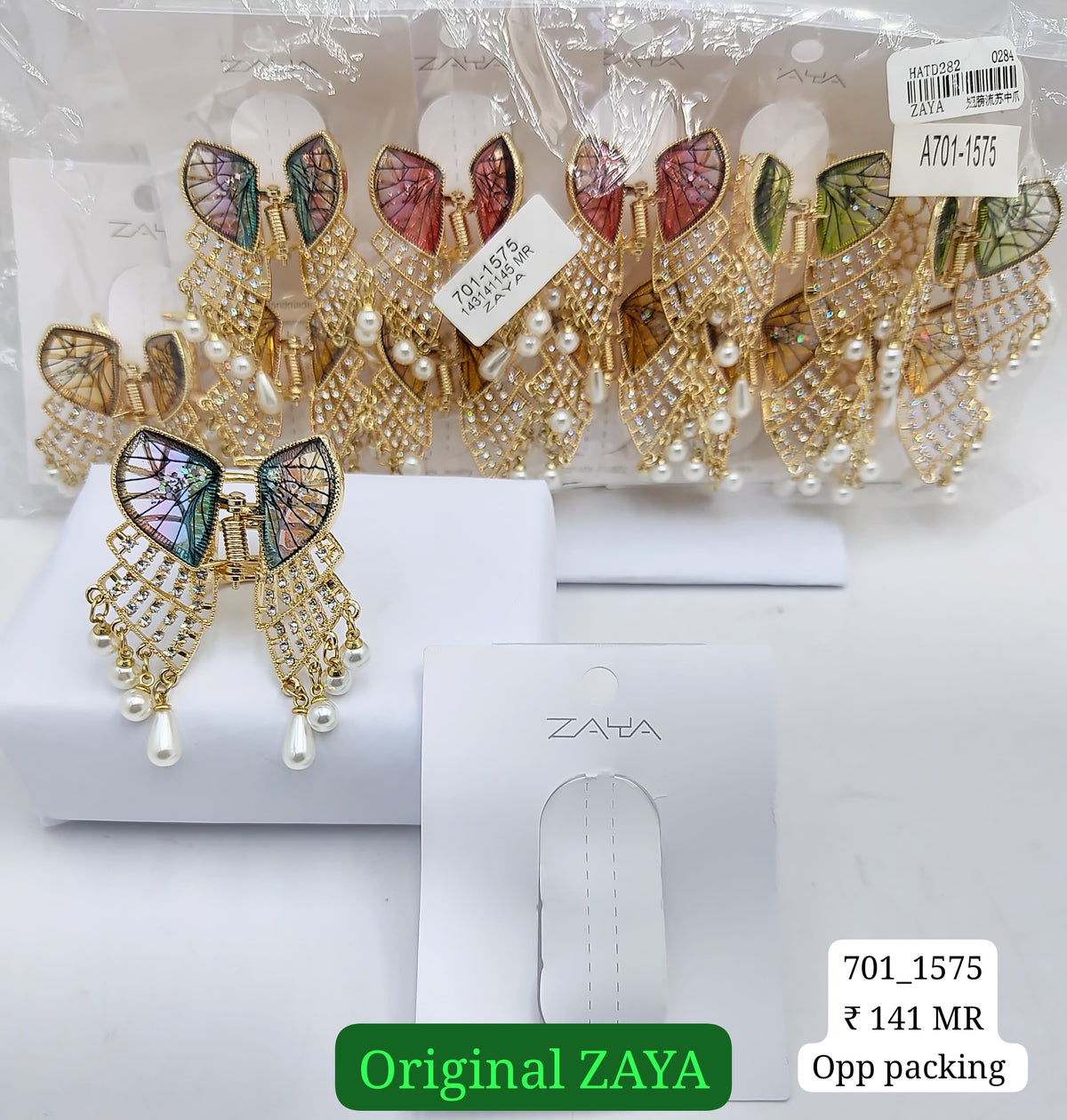 701-1575 ZAYA/SEOUL STYEL CLUTCHER| 12-PCS OPP PACKING| (141/- RS PER PCS)