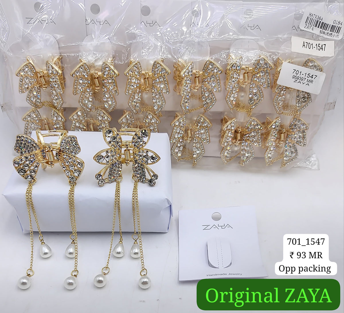 701-1547 ZAYA/SEOUL STYEL CLUTCHER| 12-PCS OPP PACKING| (93/- RS PER PCS)