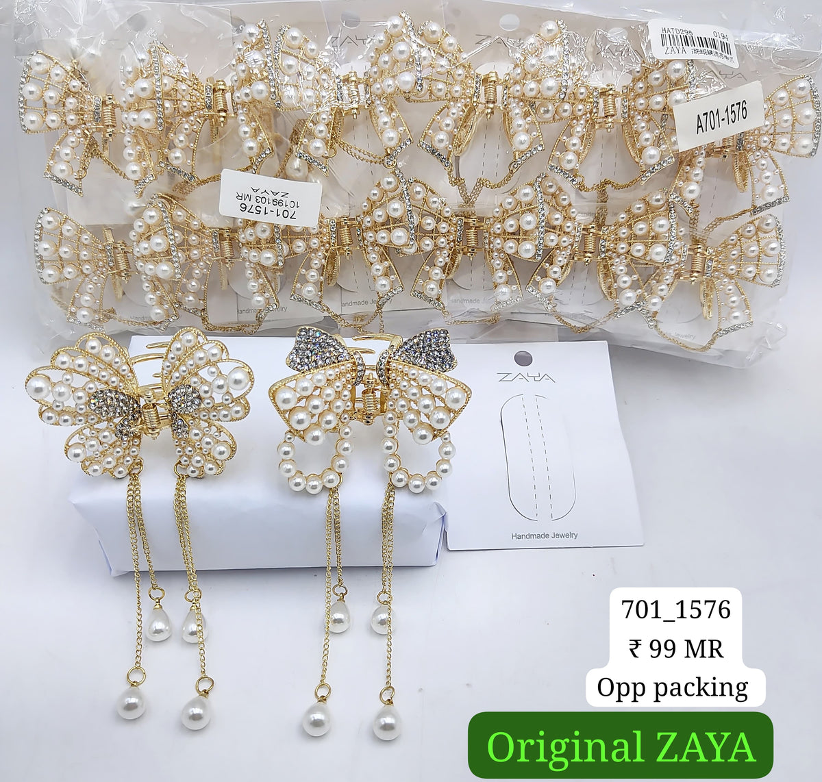 701-1576 ZAYA/SEOUL STYEL CLUTCHER| 12-PCS OPP PACKING| (99/- RS PER PCS)