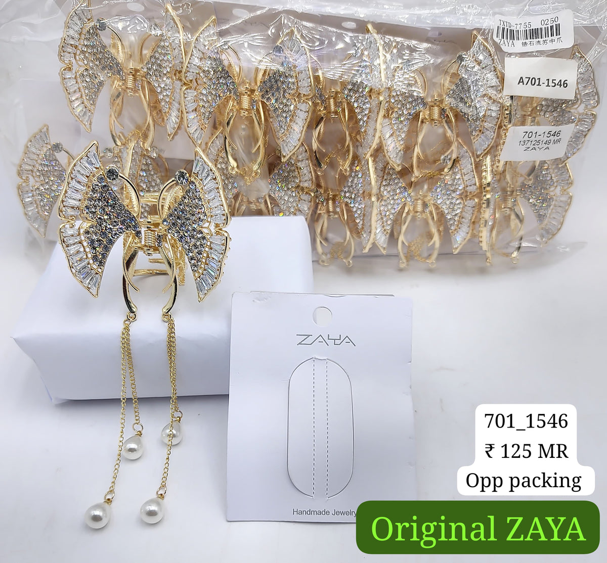 701-1546 ZAYA/SEOUL STYEL CLUTCHER| 12-PCS OPP PACKING| (125/- RS PER PCS)