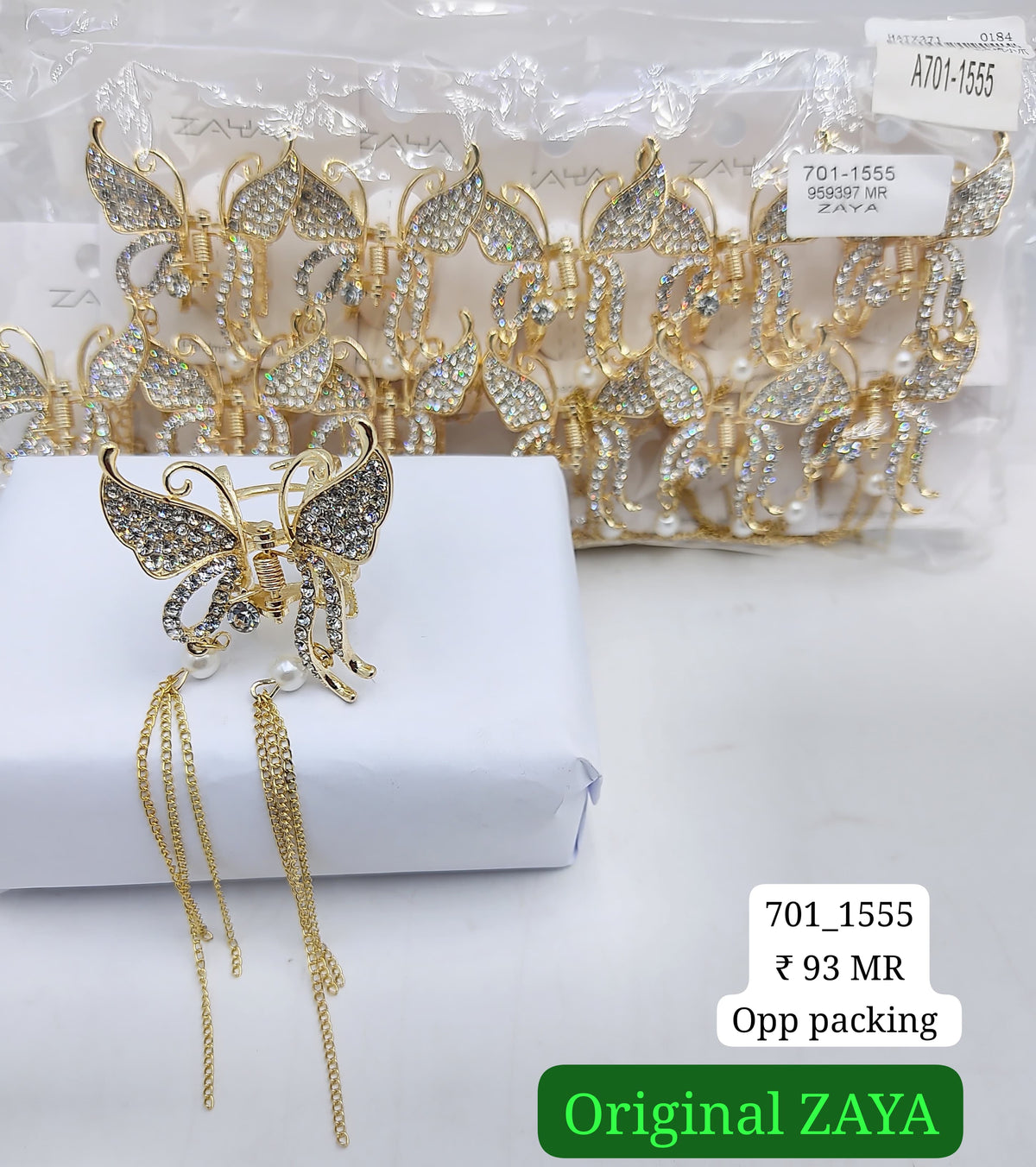 701-1555 ZAYA /SEOUL STYEL CLUTCHER| 12-PCS OPP PACKING| (93/- RS PER PCS)