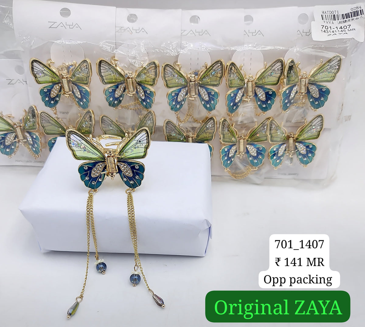 701-1407 ZAYA/SEOUL STYEL CLUTCHER| 12-PCS OPP PACKING| (141/- RS PER PCS)