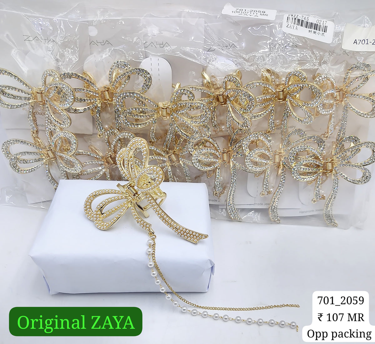 701-2059 ZAYA/SEOUL STYEL CLUTCHER| 12-PCS OPP PACKING| (107/- RS PER PCS)