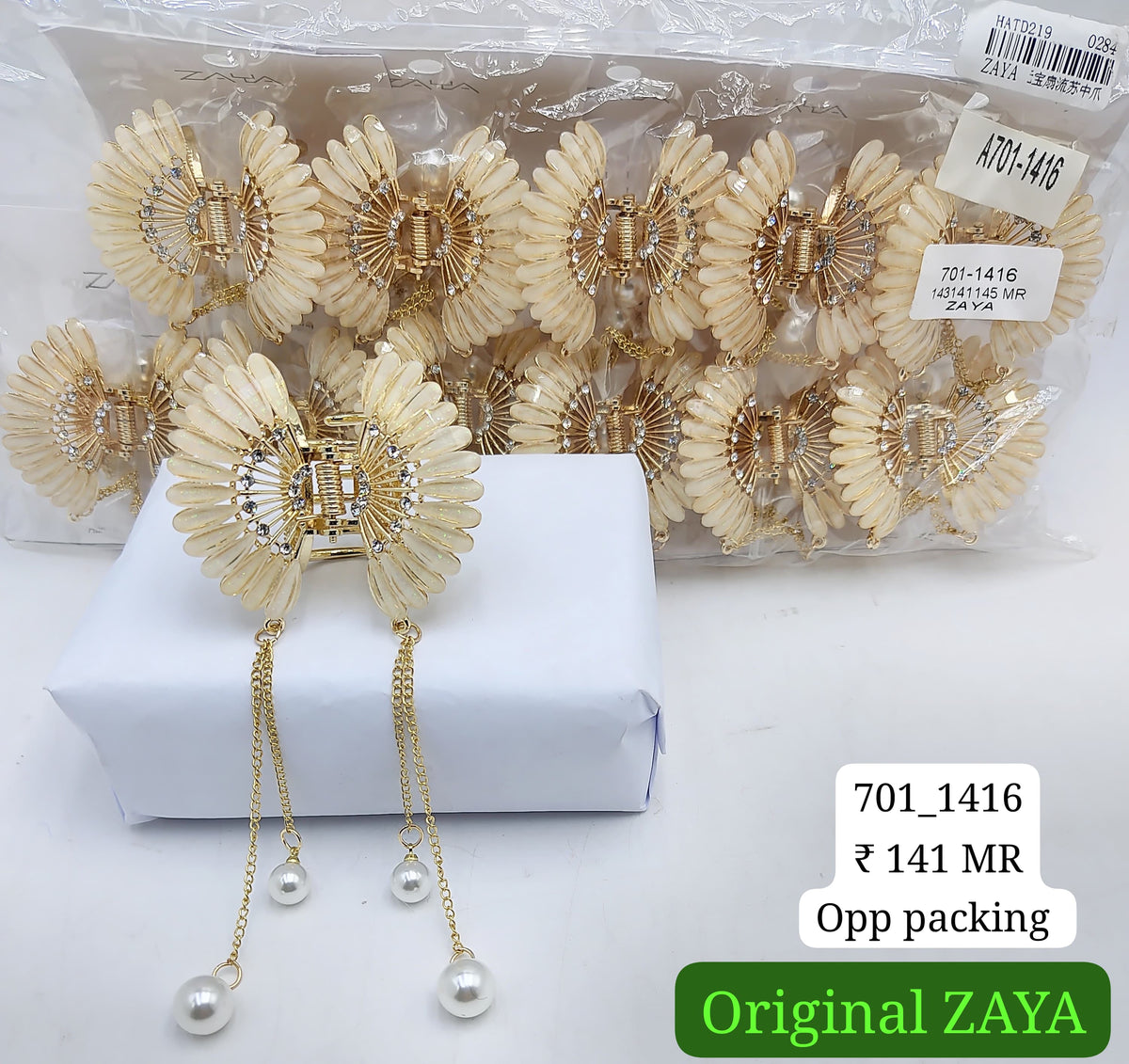 701-1416 ZAYA/SEOUL STYEL CLUTCHER| 12-PCS OPP PACKING| (141/- RS PER PCS)