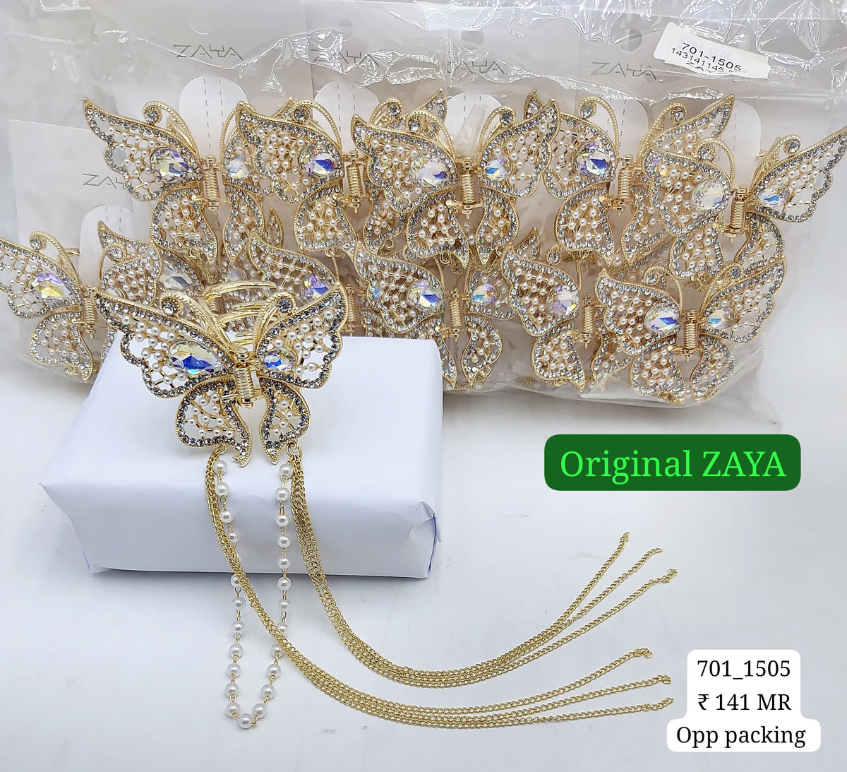 701-1505 ZAYA/SEOUL STYEL CLUTCHER| 12-PCS OPP PACKING| (141/- RS PER PCS)